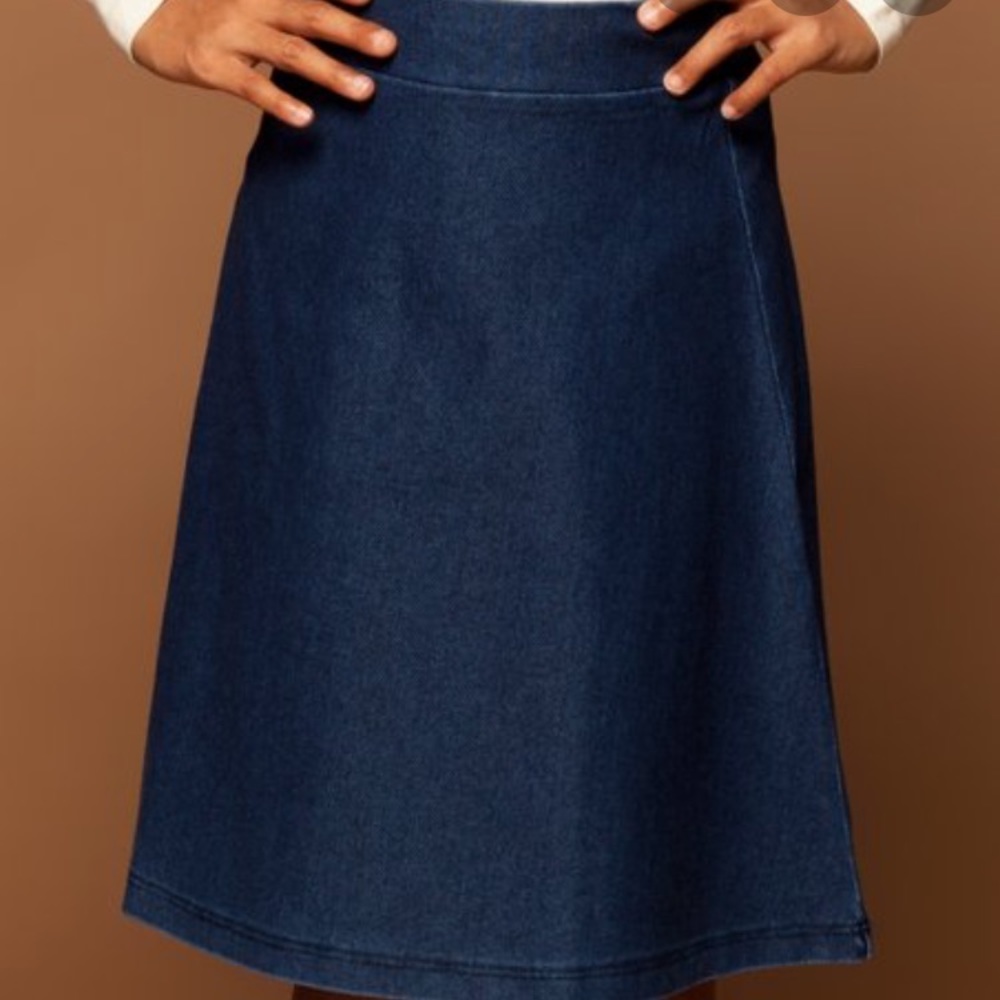 Denim look a-line skirt